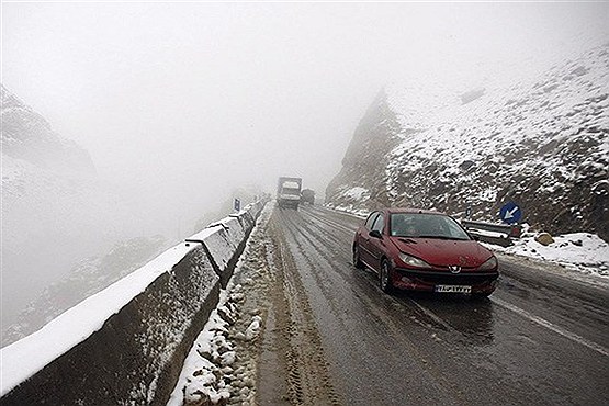 بارش برف در هراز و فیروزکوه