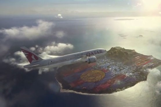 شاهکار هواپیمایی قطر و بازیکنان بارسلونا