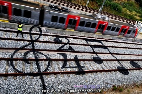 نقاشی‌های جالب روی ریل راه آهن |عکس|