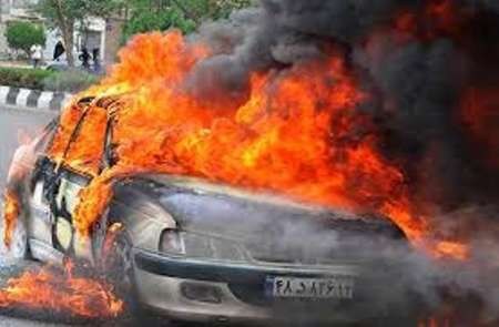 مرگ 2 سرنشین پژو در میان شعله‌های آتش
