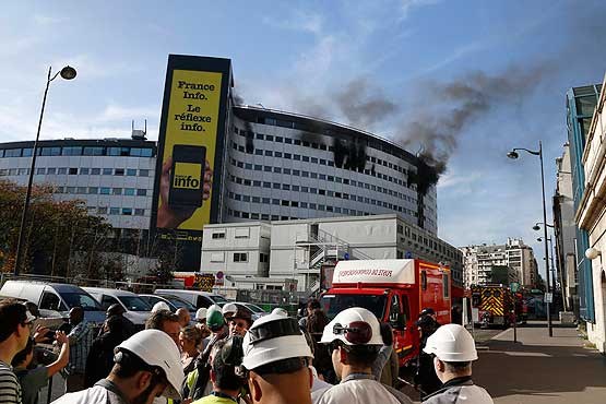 آتش سوزی در ساختمان رادیو دولتی فرانسه