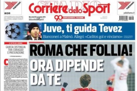 صفحه نخست روزنامه های ورزشی ایتالیا+تصاویر