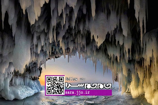 تماشای آفتاب از درون  یک غار یخی در سیبری [مجموعه عکس]