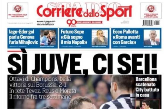 صفحه نخست روزنامه های ورزشی امروز ایتالیا +تصاویر