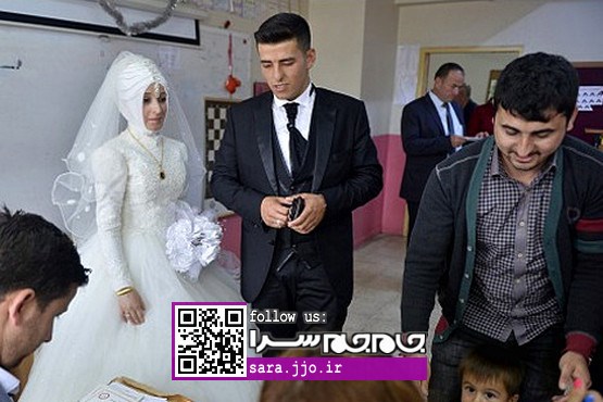 جشن عروسی پای صندوق رای در ترکیه [عکس]