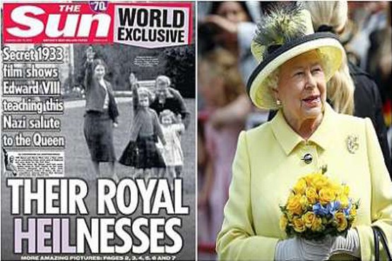 انتشار تصاویر جنجالی مربوط به سلام ملکه انگلیس به شیوه نازی ها