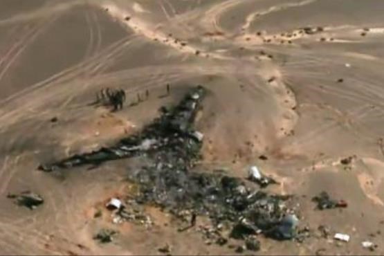 صحنه سقوط هواپیمای مسافری روسی در صحرای سینا + فیلم