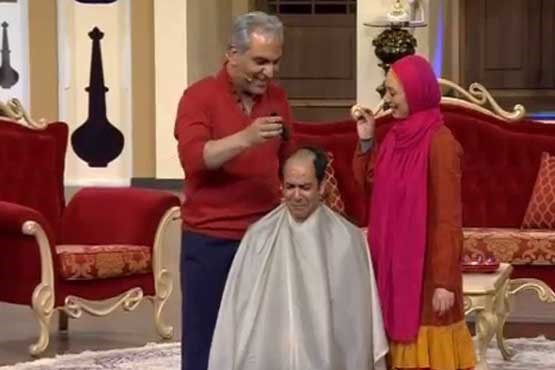 مهران مدیری سر یک بازیگر را جلوی چشمان زنش تراشید +(فیلم و عکس)