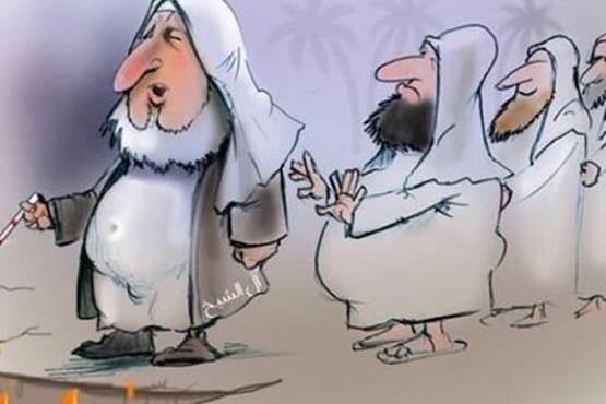 کاریکاتور بی‌سابقۀ روزنامه اماراتی از مفتی سعودی