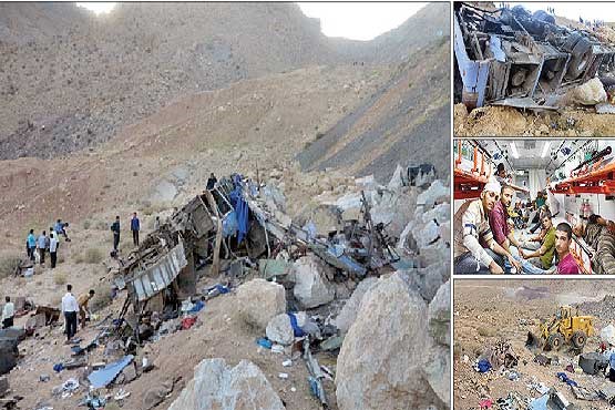 سقوط اتوبوس سربازان به دره مرگ + عکس