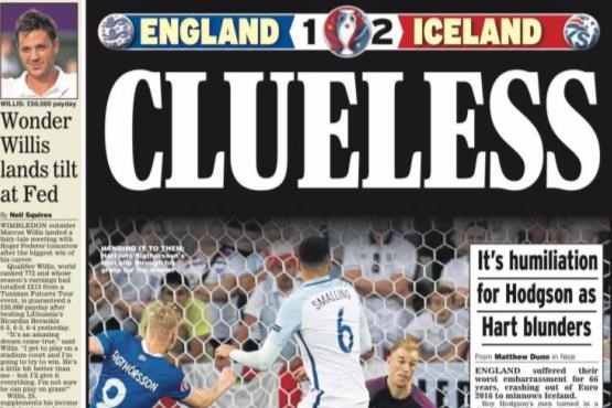 صفحه نخست روزنامه های ورزشی انگلیس یک روز پس از شکست تحقیر آمیز+تصاویر