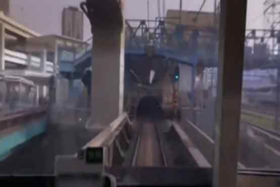لحظه‌ی خودکشی مردی در ایستگاه قطار از داخل کابین راننده
