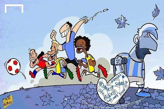 مسی تنها، مسی غمگین! + کاریکاتور