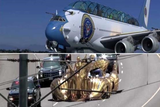 طراحی مضحک هواپیما و خودروی تشریفاتی ترامپ +عکس و فیلم