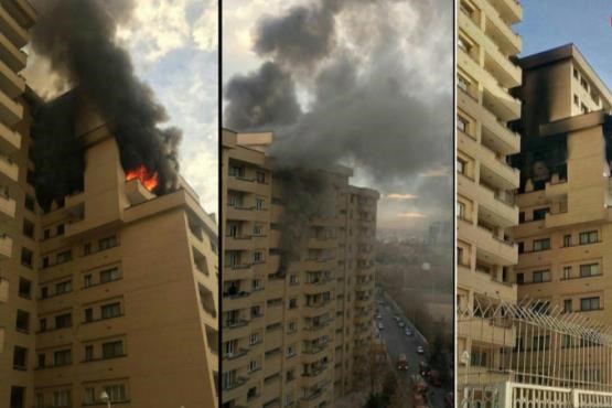 آتش سوزی مهیب  در برج 15 طبقه در  مشهد + عکس و فیلم