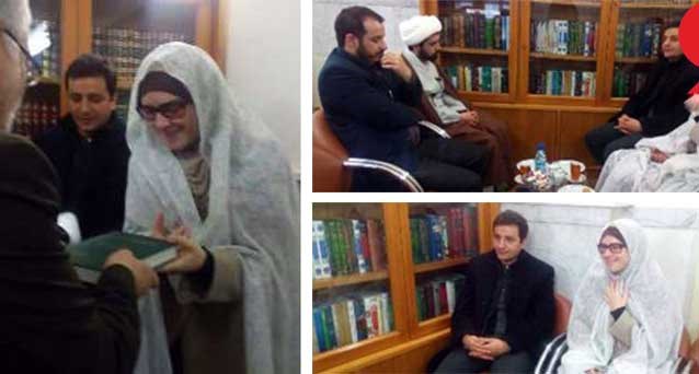 عروس ایتالیایی در حرم امام رضا (ع) مسلمان شد+عکس