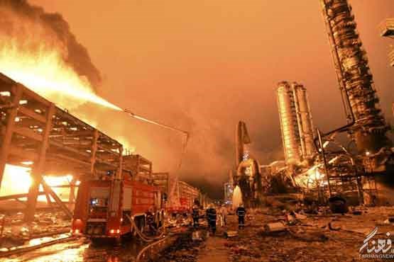 ویدئو انفجار و آتش سوزی در کارخانه شیمیایی چینی