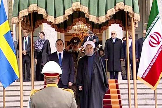 استقبال رسمی روحانی از نخست وزیر سوئد +عکس