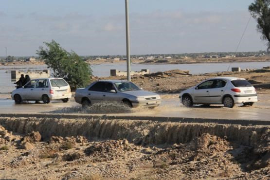 بسته شدن جاده بوشهر- دیر به علت طغیان رودخانه مُند