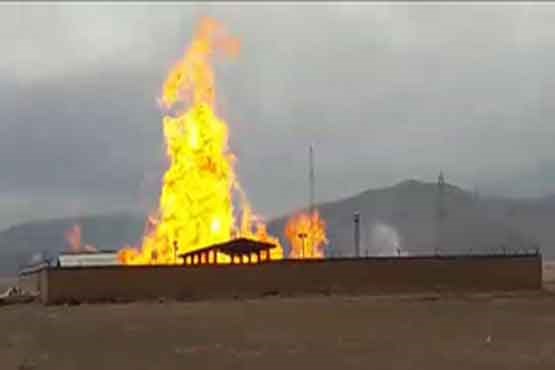 آتش سوزی در ایستگاه فشار گاز همدان