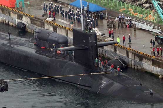 زیردریایی هسته ای آمریکا وارد بندر بوسان کره جنوبی شد