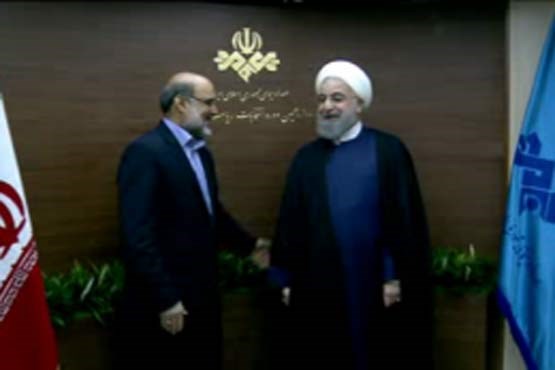 ورود حسن روحانی به جام جم +فیلم
