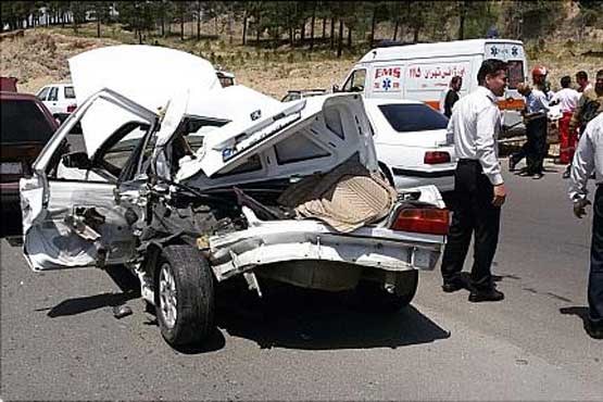 تصادف شدید سه خودرو در بزرگراه تهران - کرج