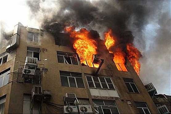 حریق گسترده در ساختمان ۴ طبقه در جنوب تهران