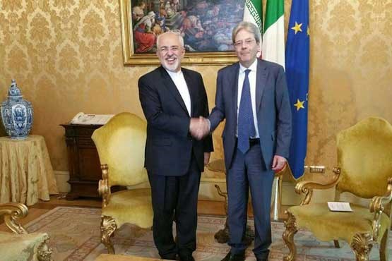 ظریف با نخست‌وزیر ایتالیا دیدار کرد