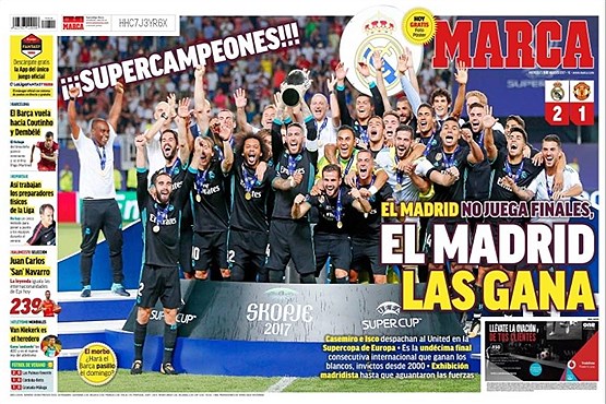صفحه نخست روزنامه های ورزشی اسپانیا +تصاویر