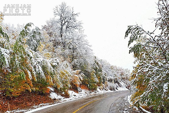 بارش برف در ارتفاعات توسکستان گرگان