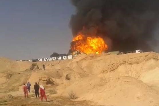 فیلم آتش سوزی در دکل ۹۵ ملی حفاری