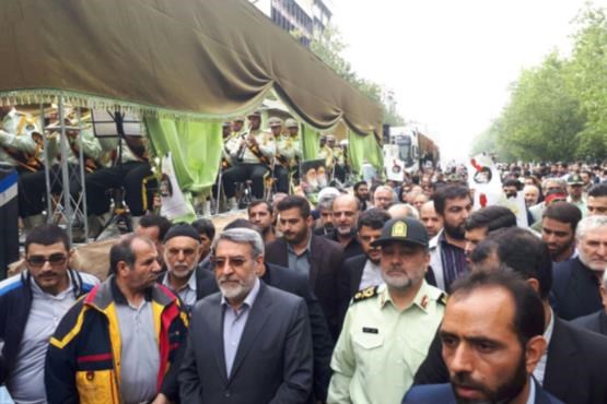 مراسم تشییع پیکر ۵۴ شهید نیروی انتظامی برگزار شد +عکس