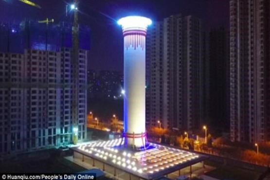 چین بزرگترین دستگاه تصفیه‌ هوای دنیا به ارتفاع ۱۰۰ متر را ساخت + عکس