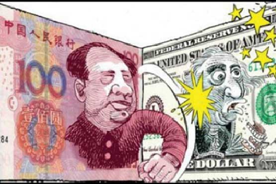 اژدهای زرد دلار یانکی را می‌بلعد