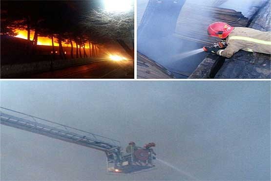 آتش‌سوزی گسترده در کارخانه ۲ هزار متری