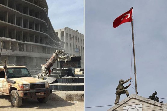 ارتش ترکیه مجسمه «اوجلان» را پایین کشید