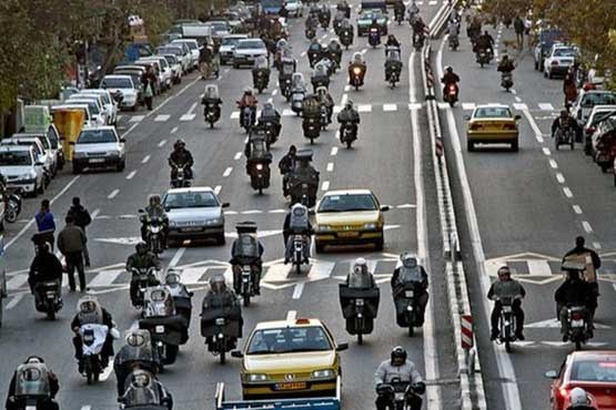 تردد ۲۱ درصد موتورسیکلت های کشور در تهران