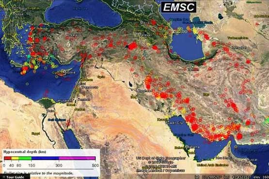ثبت ۶ زلزله با بزرگای بین ۳ و ۴ در استان فارس