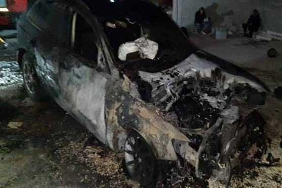 سوزانده شدن خودروی فلسطینی‌ها توسط صهیونیست ها