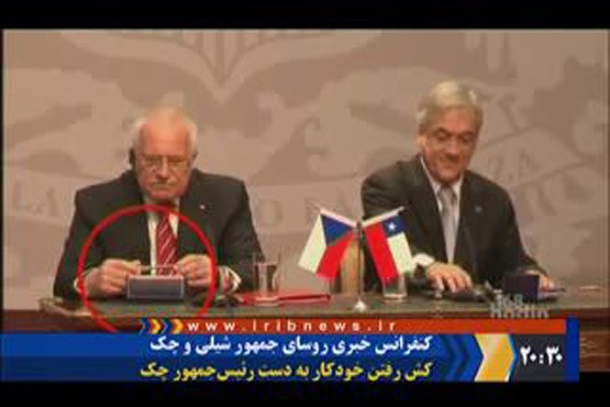کنفرانس خبری روئسای جمهور شیلی و چک