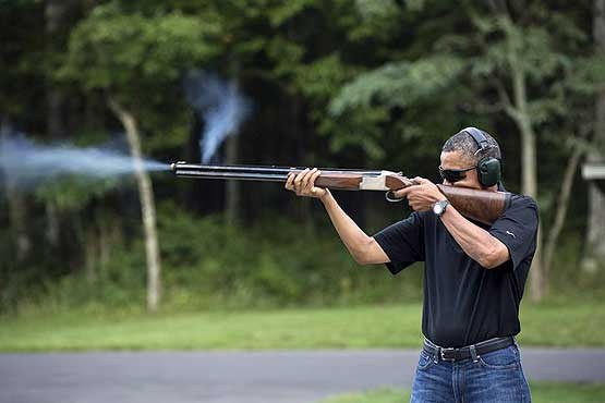 اوباما هم تیراندازی را دوست دارد