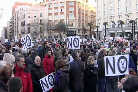 تظاهرات کارگران در اسپانیا علیه سیاست‌های ریاضت اقتصادی