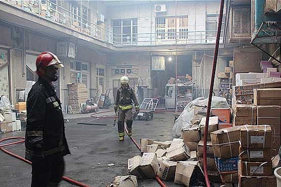 مهار آتش سوزی در بازار تهران