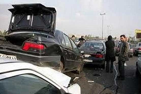 تصادف زنجیره ای 23 خودرو در تبریز