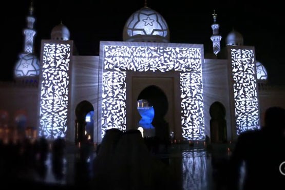 نورپردازی زیبای مسجد شیخ زائد