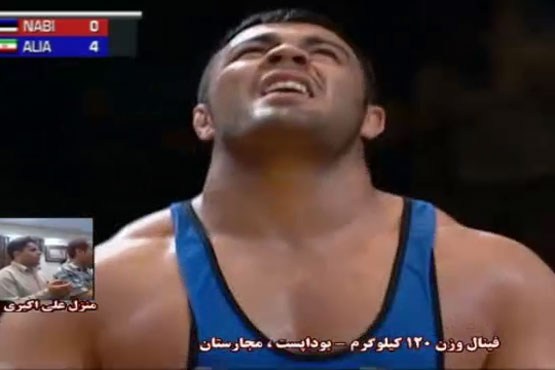 مبارزه علی اکبری در فینال (۱۲۰kg)