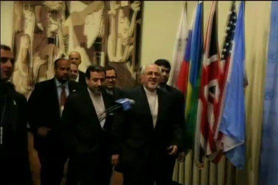 وزیر امور خارجه ایران و همتای آمریکایی او در جلسه گروه ۱+۵