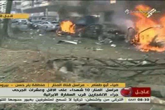 انفجار در نزدیکی سفارت ایران در بیروت