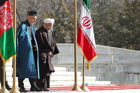 استقبال رسمی دکتر روحانی از حامد کرزی رییس جمهور افغانستان
